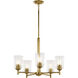 Shailene 5 Light Natural Brass Chandelier Ceiling Light in Clear